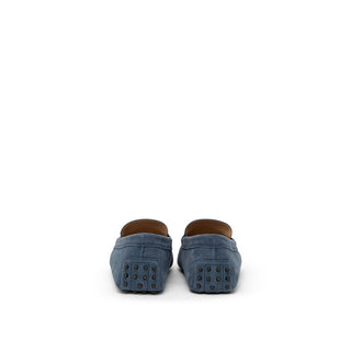 Tod's Blue Suede Leather Moccassin