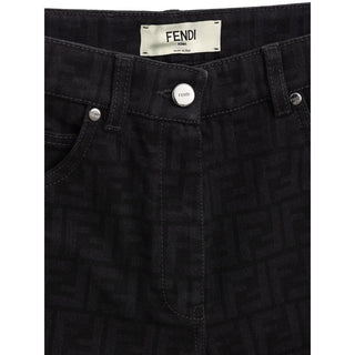 Fendi Black Cotton Jeans Denim
