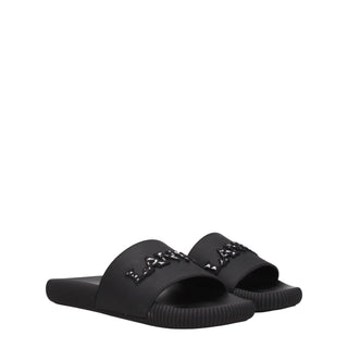 Lanvin Black Cotton Slippers Sandals