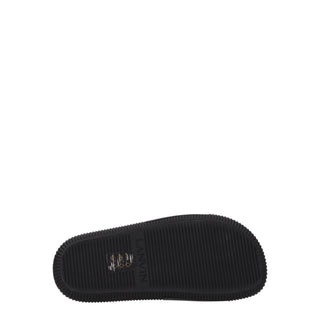 Lanvin Black Cotton Slippers Sandals
