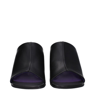 Stella McCartney Black Leather Stiletto Heel Sandals