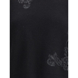 Versace Barocco Leaf Embroidered Sweater