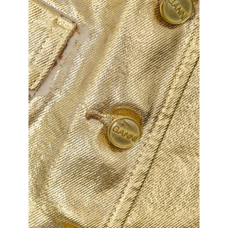 Ganni Gold Cotton Sleveless Jacket