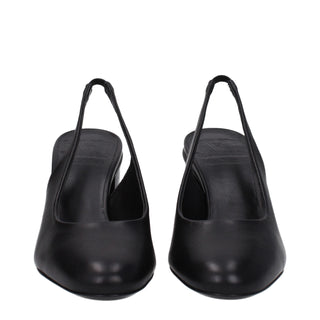 Max Mara Black Leather High Heel Pumps