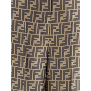 Fendi Monogram pattern silk Pants