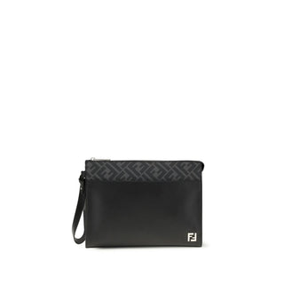 Fendi Leather FF canvas Pouch