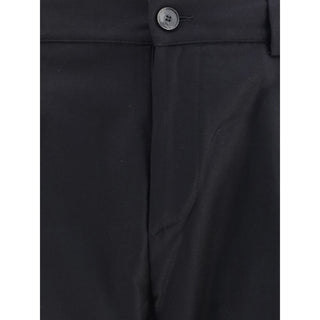 Cruna Black Fleece Wool Dress Pants