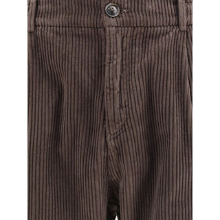 Cruna Brown Cotton Casual Pants