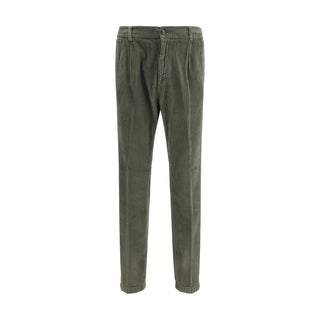 Cruna Green Cotton Casual Pants