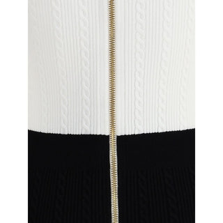 Balmain Braided pattern midi Dress