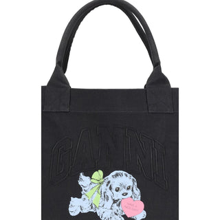 Ganni SHOPPER XXL POCKET DOG PRINT