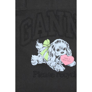 Ganni LARGE EASY SHOPPER POCKET DOG PRINT