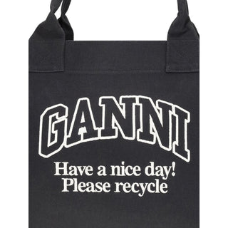 Ganni SHOPPER XXL CONTRASTED LOGO POCKET