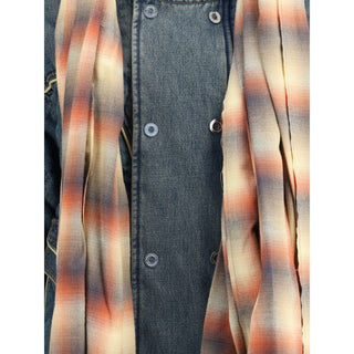 MARBELL Denim Down Jacket With Scarf