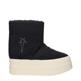 Rick Owens Black Fabric Ankle Boots