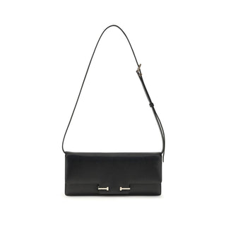 Tom Ford Black Calf Leather Bos Taurus Shoulder Bag