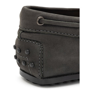 Tod's Gray Nubuc Leather Moccassin