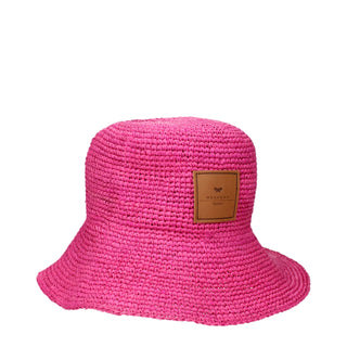Max Mara Pink Raffia Bucket Hats
