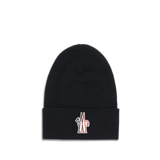 Moncler Grenoble Black Fleece Wool Beanie