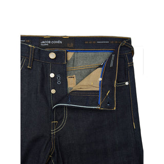 Jacob Cohen Blue Polyester Tapered Jean