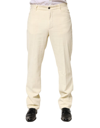 Burberry Beige Corduroy Cotton Straight Men Trouser Pants