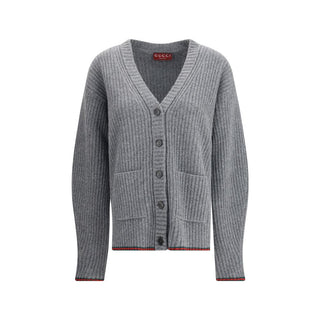 Gucci Ribbed Knit Wool Cardigan