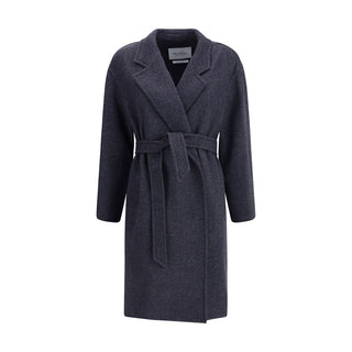 Max Mara Denim-effect Wool Carnia Coat
