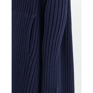 Balenciaga Ribbed Shawl-Collar Cardigan