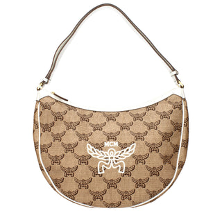 MCM Beige Raffia Shoulder Bag