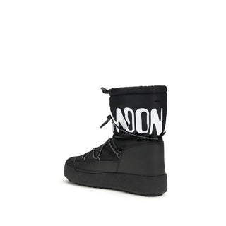 Moon Boot Black Nylon Lace-Up Boots