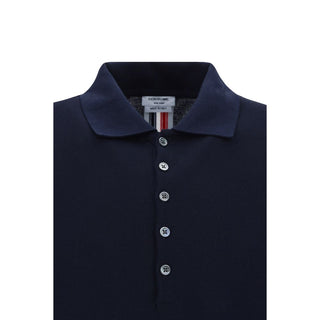 Thom Browne Blue Cotton Polo Shirt
