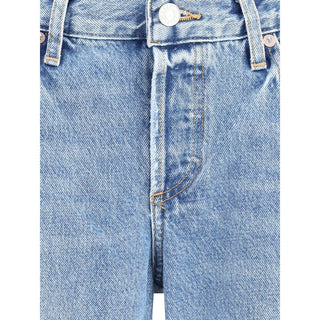 Agolde Blue Cotton Straight-Leg Jeans