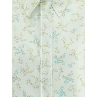 Jil Sander Green Silk Pattern Shirt