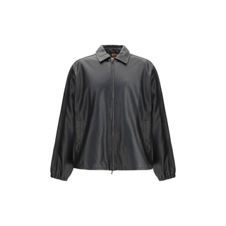 Diesel Black Polyester Biker Jacket