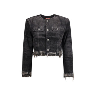 Diesel Gray Cotton Denim Jacket