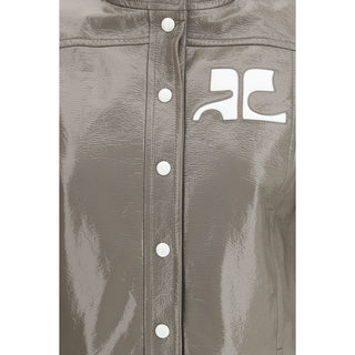 Courrèges Gray Cotton Full-Length Jacket