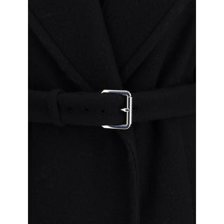 Max Mara Black Fleece Wool Coat