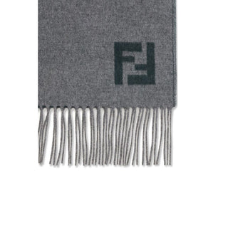 Fendi Gray Wool Scarf