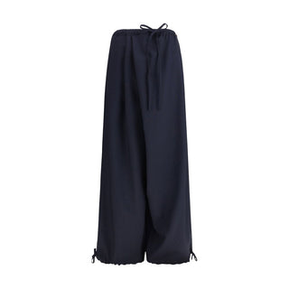 Marni Blue Fleece Wool Casual Pants