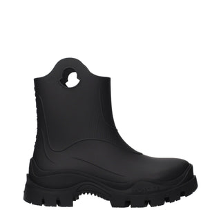 Moncler Black Cotton Ankle Boots