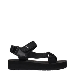 Prada Black Fabric Flat Sandals