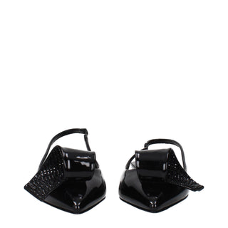 Prada Black Leather Flat Sandals