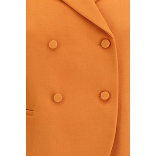 Fendi Orange Fleece Wool Blazer